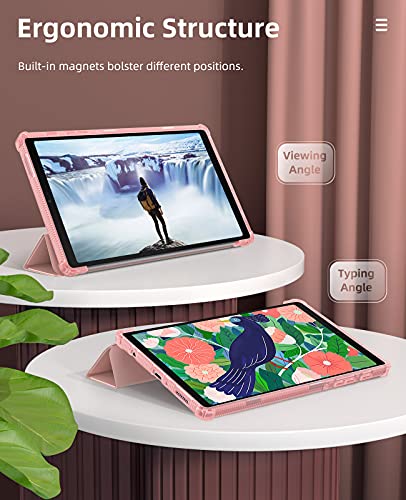 Image of MoKo Case Fits Samsung Galaxy Tab A7 Lite 8.7 inch 2021, Rose Gold | Slim Lightweight Smart Case Trifold Stand Case with Soft TPU Translucent Frosted Back Shell for Galaxy Tab A7 Lite