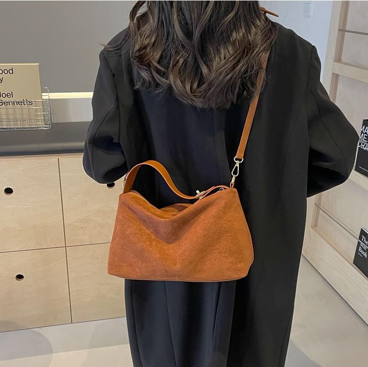 Bolso Hobo de Cuero Marrón para Mujer miniatura 3