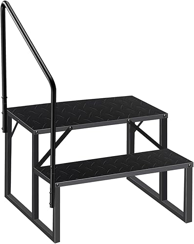 Escalones para autocaravanas con pasamanos, escaleras portátiles de 1 escalón, actualización 3.0, peldaños de bañera de hidromasaje de alta