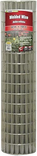 YardGard Malla de alambre soldado de 2 x 4 pulgadas, 60 pulgadas x 100 pies, calibre 14, valla de alambre de acero galvanizado, ideal para recintos