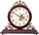 Non-Ticking Double-Sided Clock Table Solid Wood Living Room Ornaments Mute Bedroom Small Table Clock