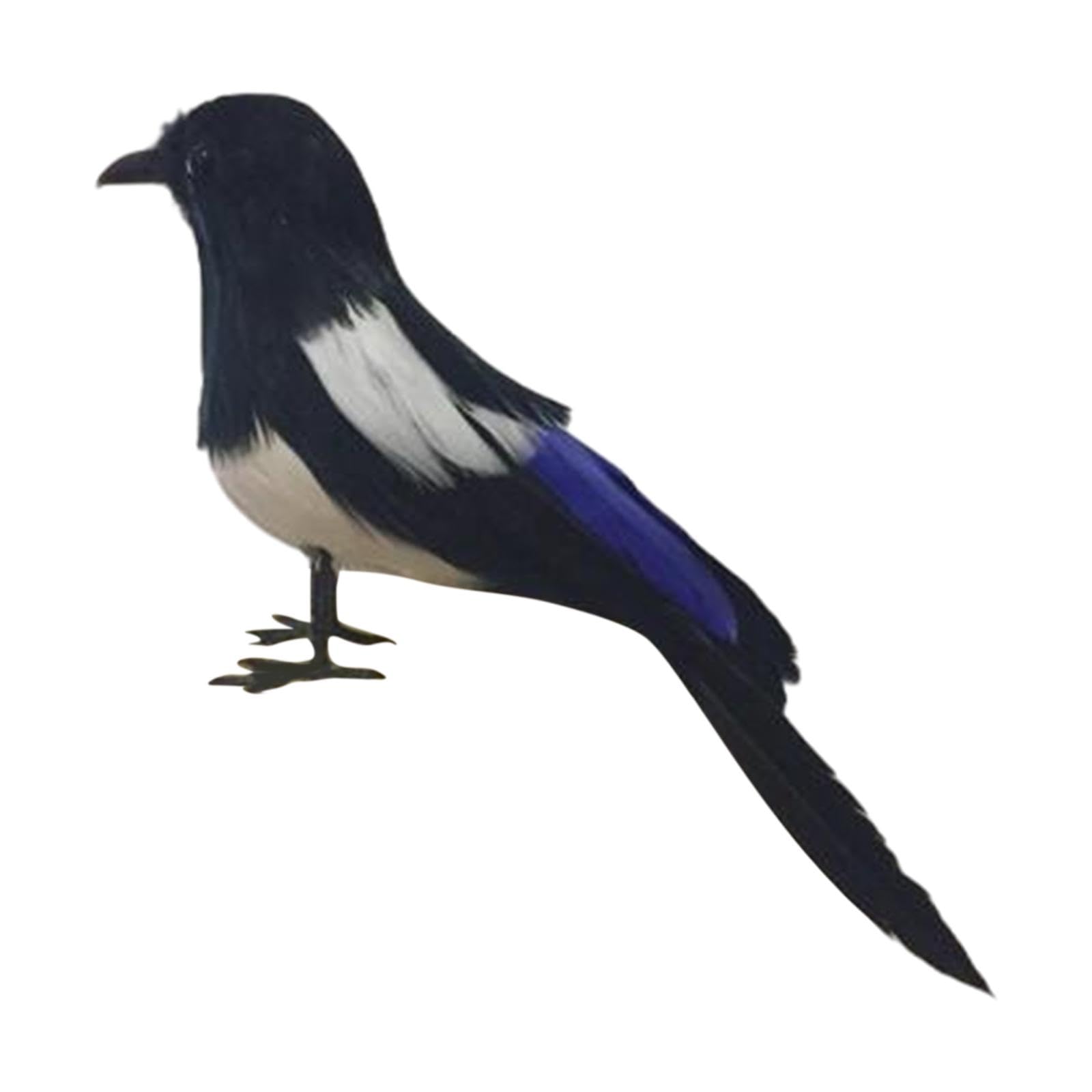 LOVIVER Magpie Simulation, Artificial Bird Statue, Feather Model for Photography Prop Home Decor, 17cm