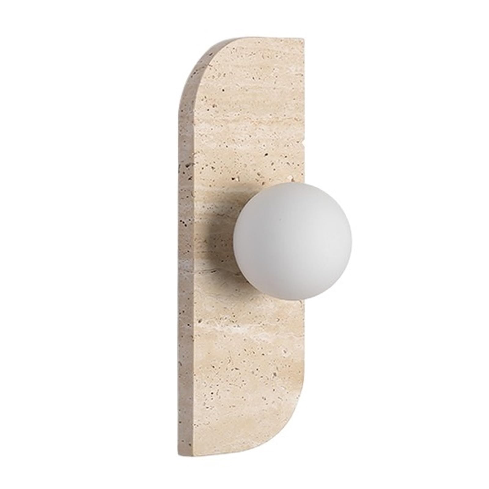 GDBAGKDQK Natural Stone Art Wall Lamp Yellow Travertine LED Sconce White Glass Lampshade Atmosphere Corridor Lighting Bright Lights