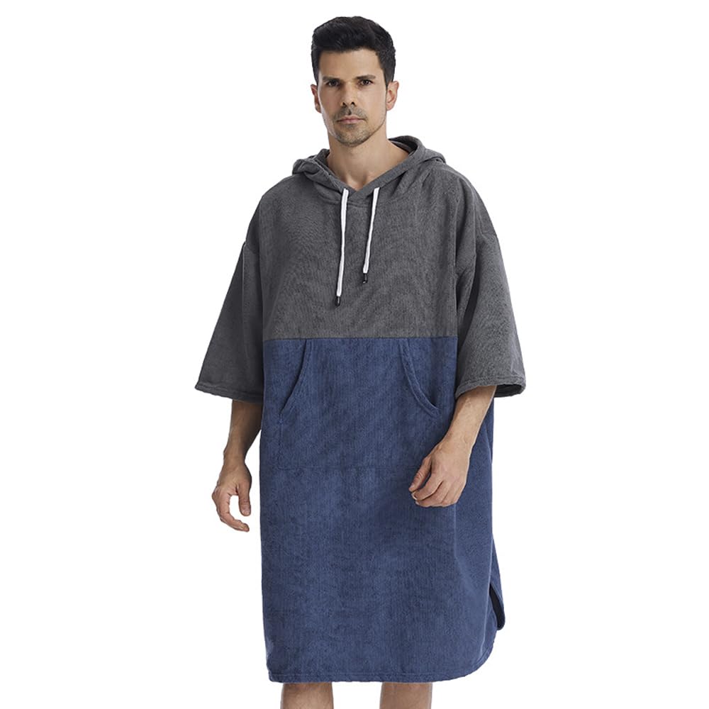Toallas de baño de Secado rápido Bata para cambiarse de Piscina Poncho de Secado rápido Surf Buceo Toalla con Capucha Capa de Playa A Prueba de Viento y cálido Adecuado para Hombres y Mujeres