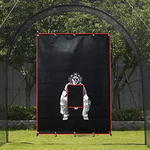 Doubleriver Schlagkäfig, Backstop, Baseball, Gummi-Rücklaufsperre für Schlagkäfig, Innenbereich, Softball, Rückschlag, Matte, Polsterung, Pitching Target 1.8x2.4 m (Krug) Cover