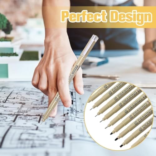 Image of Micro Fineliner Pens Set of 12 - Black Waterproof Archival Ink Drawing Pens | Precision Art Markers for Sketching, Outlining, Illustration, Manga & Calligraphy