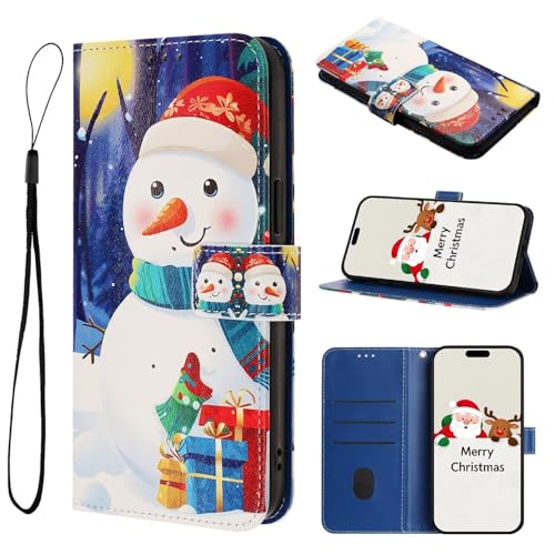 Funda para Samsung Galaxy Note 10, árbol de Navidad, muñeco de nieve, funda de piel premium libro de cuero, funda magnética con tarjetero, funda para Samsung Galaxy Note 10 Christ 1