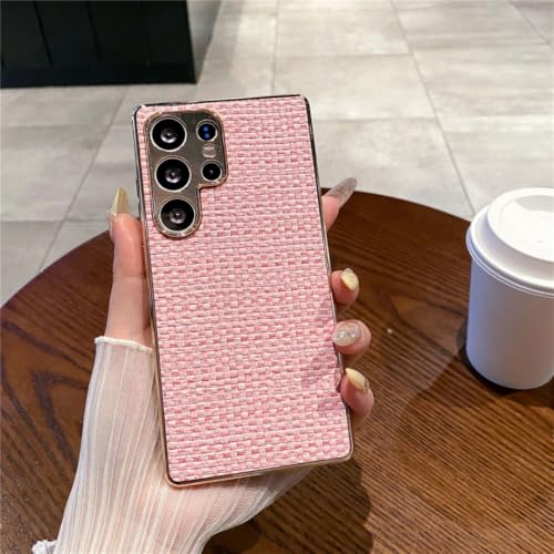 Coque rigide Samsung S23 FE rose paillettes dorées anti-choc et anti-glisse chic