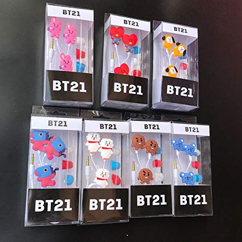 Image of BTS Headphones and Earphone Case Set, Kpop BTS Bangtan Boys Cute Cartoon Earphone Earbuds Music Headphones with Kawaii Durable Headset Case Best Gift for A.R.M.Y(Cooky)