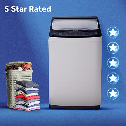 Image of Haier HWM70-826NZP 7 Kg Fully-Automatic Top Loading Washing Machine with Softfall Technology, Dual Magic Filter (Moonlight Grey, Quick Wash)