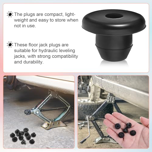 Image of 16 Pack Hydraulic Jack Oil Plug for Floor Jacks, Rubber Jack Oil Plug Flat-Head Rubber Hydraulic Filler Bung for Oils Reservoir Hole Black Jacks Plugs for Oils Reservoir Filler Hole Accessories