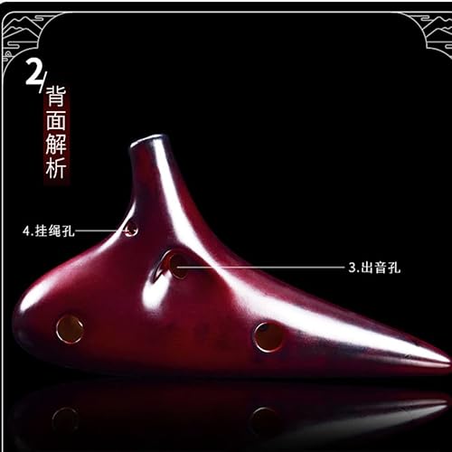 Miniatura 5 de 12 hoyos camote ocarina C Alto ocarina Forma hermosa (café ahumado) Instrumento Ocarina principiantes introducción a agujeros profesionales con