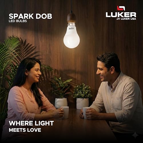 Image of LUKER JVLuker 9W LED Bulb E27 Base Energy Efficient 1 Star Light 120 Degree Wide Beam Coverage High CRI Surge Protection Lights for Home and Office, 1 Year Warranty (Pack of 2, Warm White)