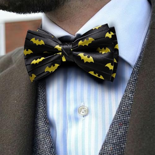 Image of YOHOWA Mens Bow Tie Set Paisley Coloful Pre-tied Bowties Adjustable with Handkerchief Cufflinks Wedding Prom Party