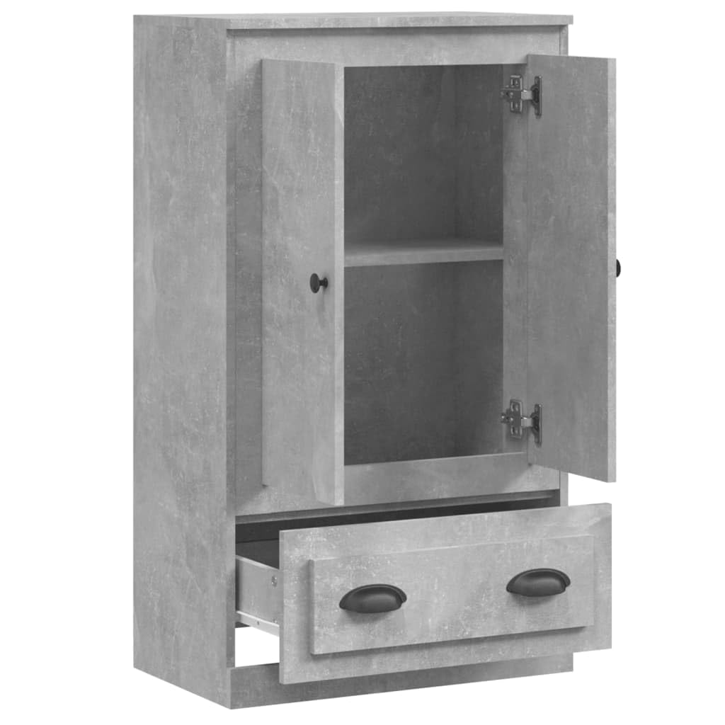 Générique Bufet wysoki szary beton 60 x 35,5 x 103,5 cm drewno inżynieryjne, minimalistyczna szafka do przechowywania, wysoki mebel z dużą przestrzenią do przechowywania do salonu lub przedpokoju