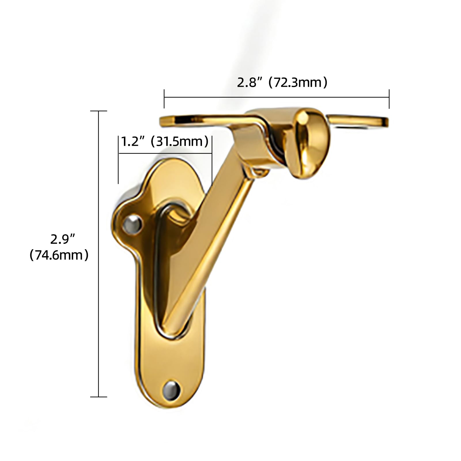 Polished Gold Handrail Bracket - ST342, Zinc Alloy — KHTUMEWARE