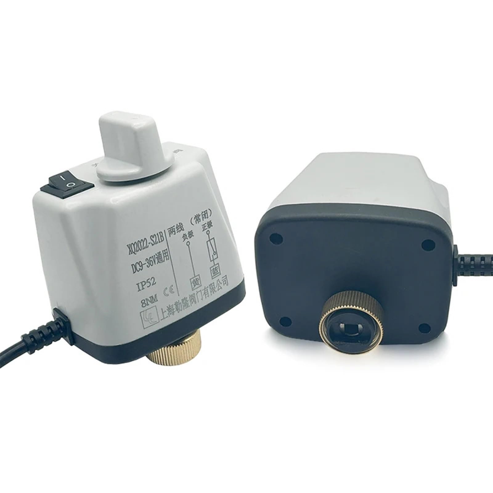 UWUKCJOKQ 220V 24V 12V Motorized Ball Valve Actuator 2-Wire Control Electric Motor With Manual Switch(24VDC,Normally Open)