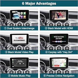 Ninetom Carplay Kit décodeur sans fil pour Mercedes Benz C GLC CLA GLA Classe W205 avec système NTG5.0, compatible Android Auto, Mirrorlink, caméra de recul