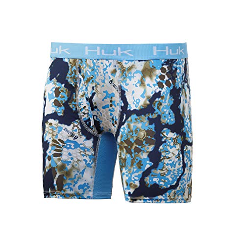 Huk Men's Kryptek Boxer | Dry Fit Boxers With Anti-Microbial Treatment, Kryptek Obskura Sundarban, Extra Large