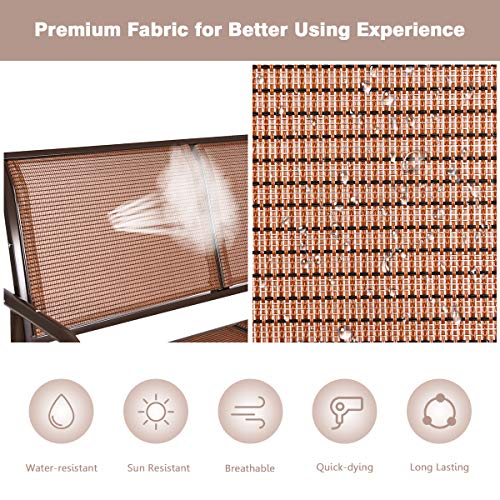 image for Giantex Swing Glider Chair 48 Inch with Spacious Space, 2 People Swing