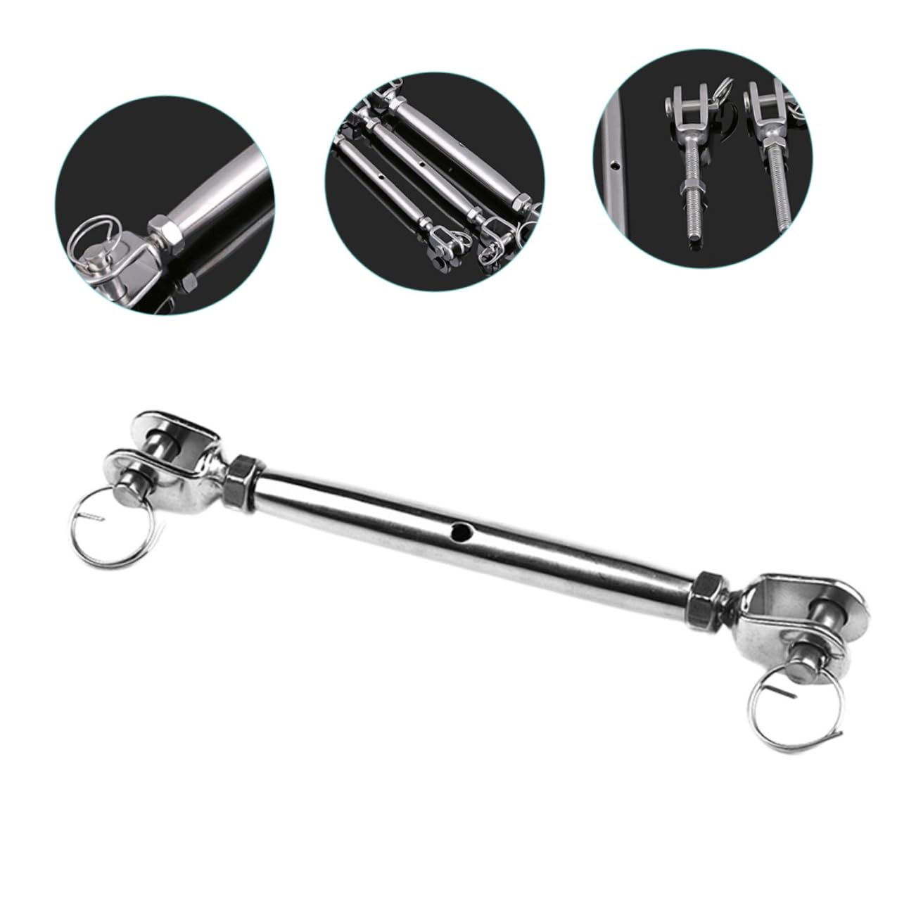 ERINGOGO Tensor de Acero Inoxidable 304 para Cable y Cadena Cuerpo Cerrado para Instalar Velas de Sombra y Ajustar Tensión Larga Durabilidad
