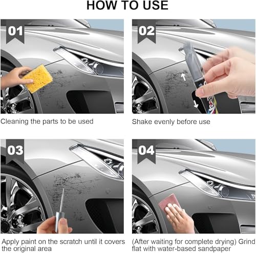 Image of Car Scratch Remover Touch Up Paint Pen Automotive Car Paint Pen 2 In 1 Car Paint Scratch Repair for Deep Scratches Special-Purpose Car Paint (Silver)
