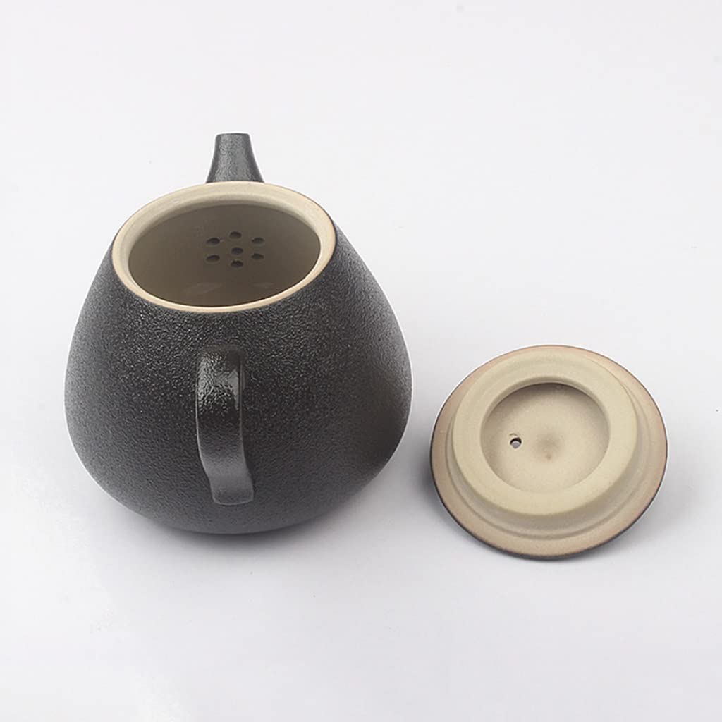 Hervidor Para Estufa 210 Ml Tetera De Estilo Japonés Tetera De Cerámica Tetera Para El Hogar Juego De Té De Kung Fu De Cerámica Negra Olla Individual Para Acampar Olla Retro Suministros De Cocina Tet