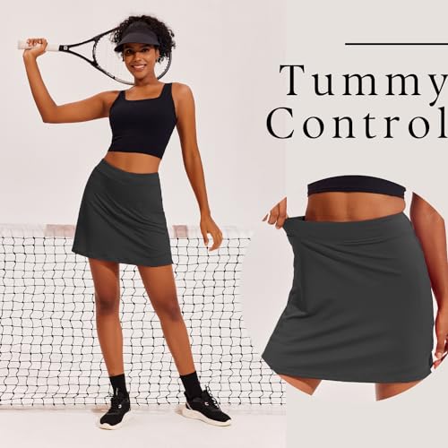 Image of Ekouaer 16 inch Golf Skorts for Woman with Inner Pockets Silicone Grippers Tennis Skirt Quick Dry Athletic Pickleball Skort