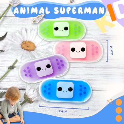 Image of Kids Ice Pack, Hot or Cold Pack Gel Cooling Pad, Reusable for Injuries Medical Health,Swelling and Pain Relief, Tired Eyes, Child Injury, Headache, Sinus Relief (Set of 4) (Pack of 3)