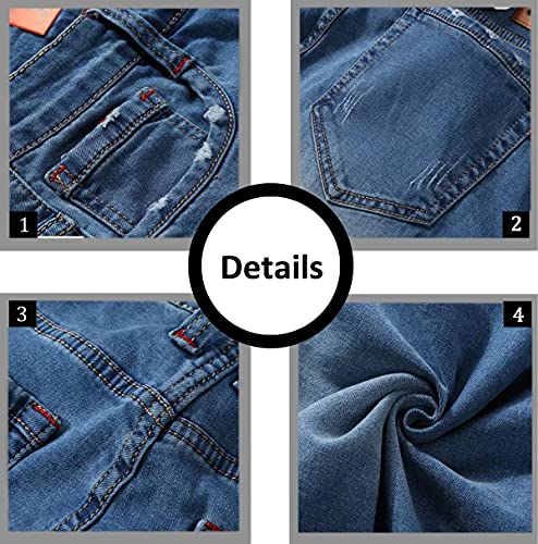 HENGAO Men's Regular Fit Straight Leg Jeans Slim Fit Skinny Stretch Comfort Denim Pants3