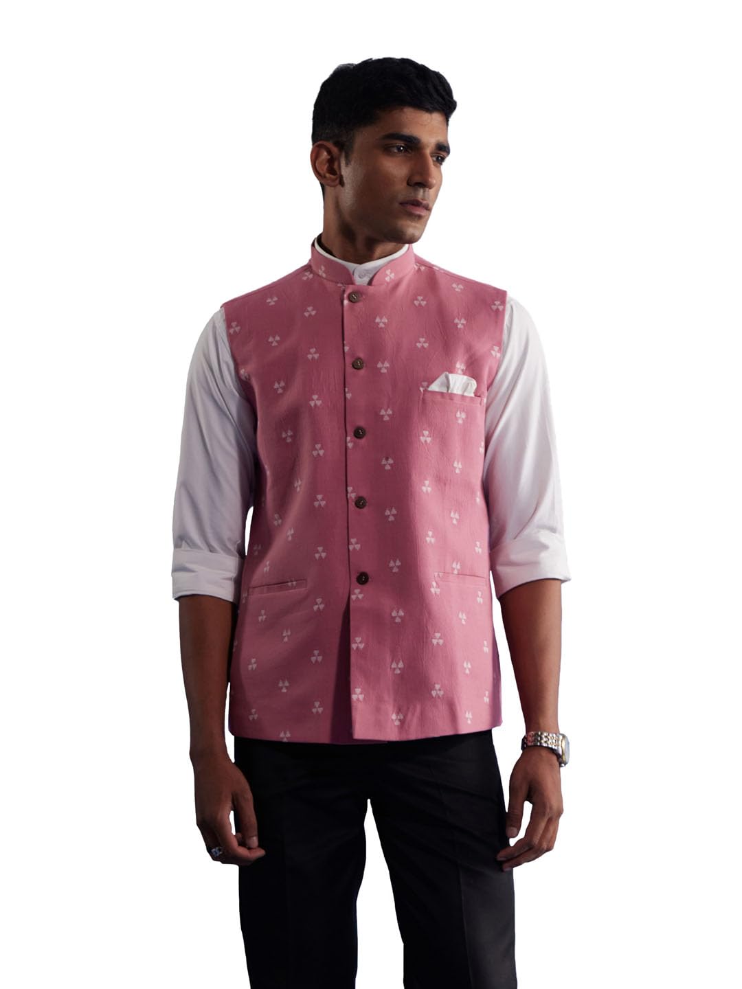 shvaas by vastramay Men's Pink - Nehru Jacket-picture-29