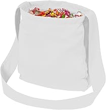PARTY DISCOUNT White throwing bag with lining, 36 x 34 cm, 71 cm carrier, with 2 storage compartments and wide carrying strap