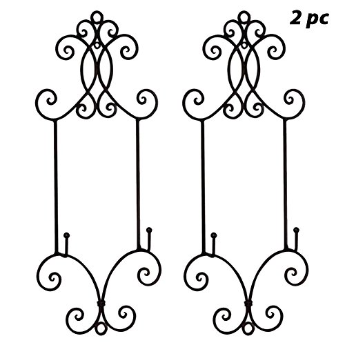 Tripar Beautiful Plate Display Wall Rack Metal Holder (2PC Chelsea Collection)