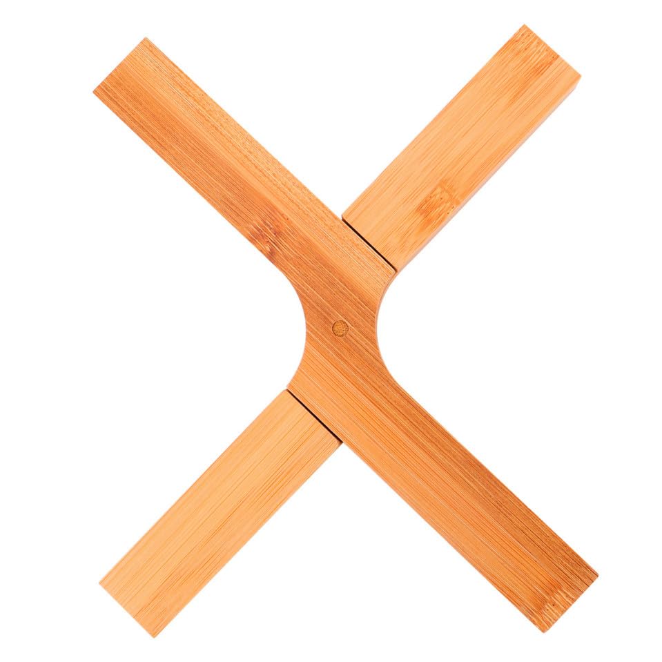 Mikikit Soporte Plegable de Bambú Mantel Multiusos Antiquemaduras y Antideslizante para Cuencos Almohadilla Aislante del Calor Color para Ollas y Macetas, Adecuado para Cocina y Comedor
