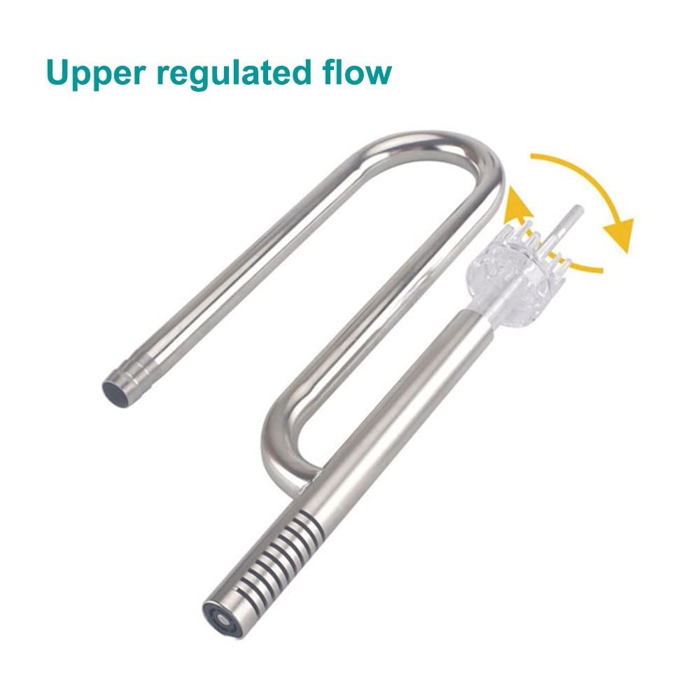 DONGKER Tubo de lirio de metal, acero inoxidable de 12/16 mm para acuario, salida de agua, desnatador de superficie para acuario