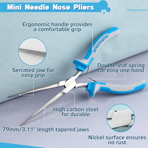 SPEEDWOX Micro Extra Long Needle Nose Pliers Mini Needle Nose Pliers fishing small needle nose pliers for jewelry making mini pliers jewelry making pliers long needle nose pliers hand tools - Image 6