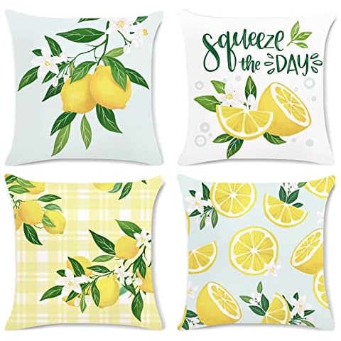 Bonhause Fundas de Cojín Limon Fruta Verano Cover