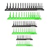 OEMTOOLS 22233 6 Piece SAE and Metric Socket Tray Set (Black and Green), 1/4″, 3/8″, and 1/2″ Drive Socket Holders Organizers for Tool Box