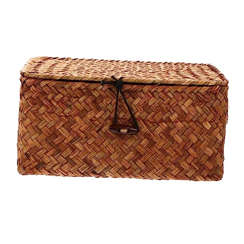 Panier à linge en jonc de mer avec couvercle pour une chambre épurée et zen