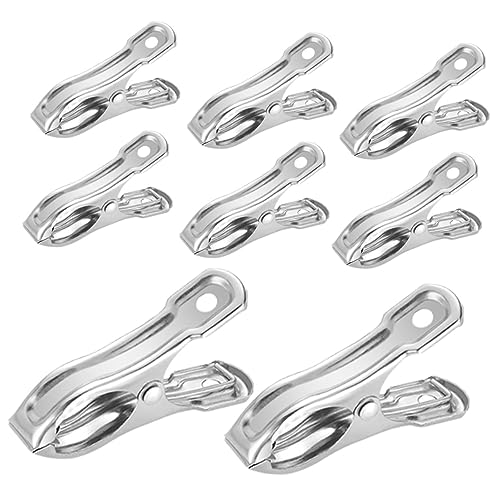 TINEASUR Pinzas para Invernadero y Bolsa De Alimentos 20 Clips De Acero Inoxidable