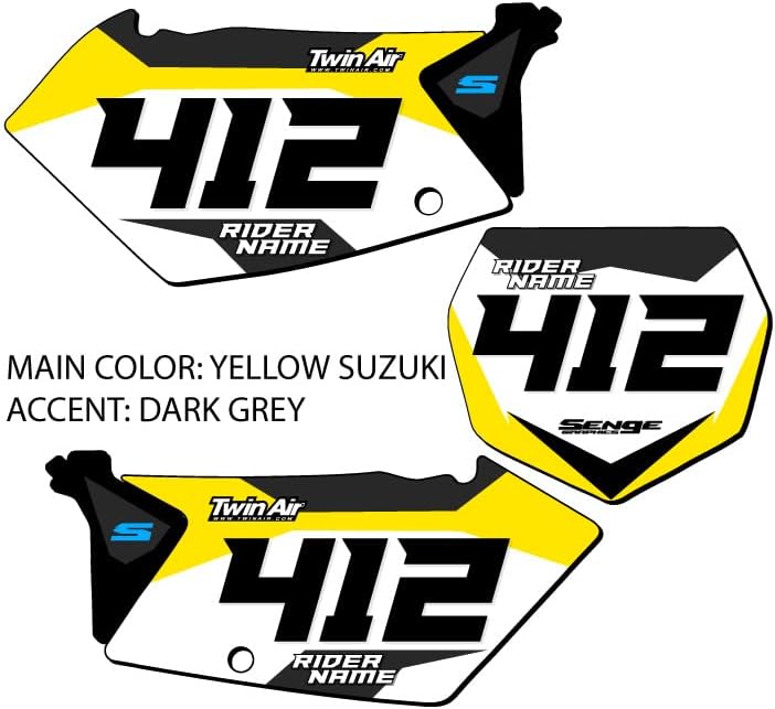 2005-2006 RMZ 450 SG63 Custom MX Number Plates Senge Graphics Kit Compatible with Suzuki