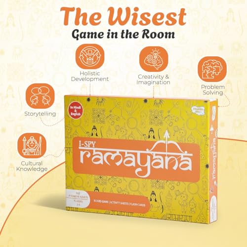 Image of I-Spy Ramayana Board Game for Kids and Adults | Gift Set for Kids Age 4,5,6,7,8+| Indoor Board Game | Perfect for Family Entertainment | Up to 4 Players | Made in India
