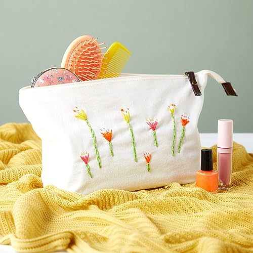 Juvale 6 Pack Canvas Makeup Bags With Zipper For Cosmetics, Toiletries, Diy Crafts (White, 11.75 X 5.5) #TOP2