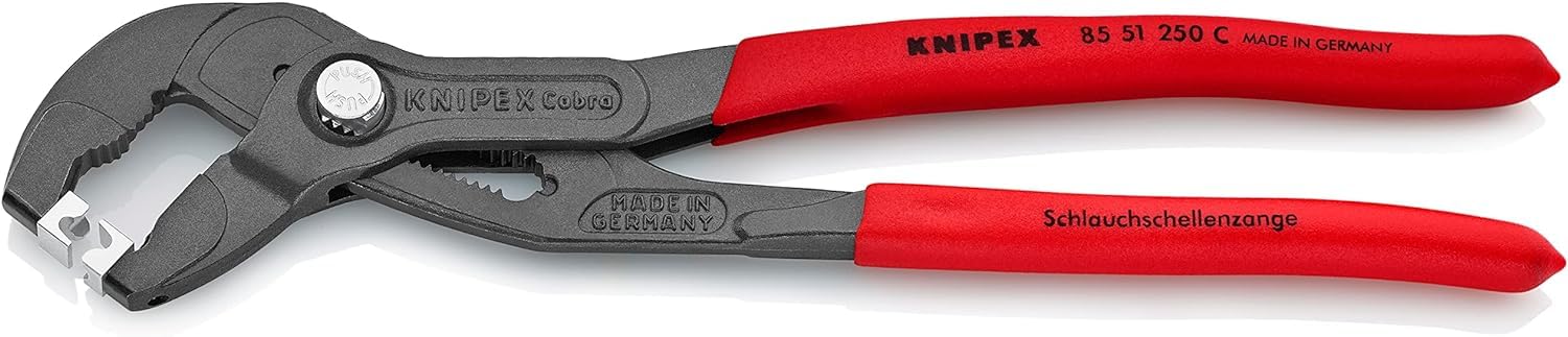 KNIPEX Alicate para abrazaderas Click Mangos plasticos por inmersión antideslizantes 250 mm, 85 51 250 C
