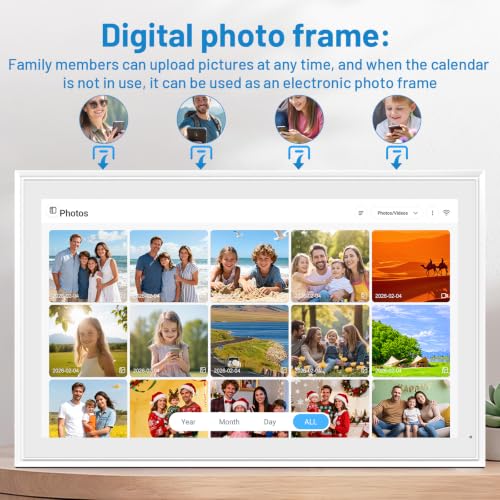 Image of 21.5 inch Smart Wall Calendar 2026 Planner & Chore Chart, Touchscreen | Touchscreen Display Electronic Calendar, Wall & Desk Mount, Wi-Fi Sync, Wall Planner, Kitchen & Office Use, Gifts for Mom