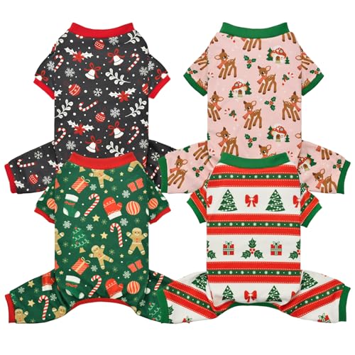 Pijamas Navideñas para Perros 4-Pack XL