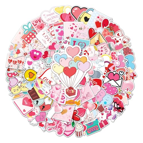 Autocollants Saint-Valentin, 100 Pièces Valentin Autocollants Décoration, Valentin Sticker, Etiquette Saint-Valentin, Thème Amour, pour Scrapbooking, Bouteilles et...