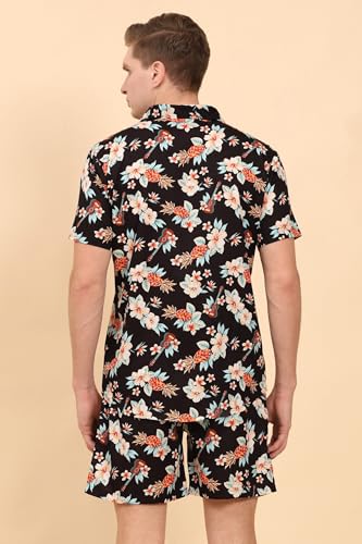 Image of Mens Printed Casual Shirts and Shorts Set Button Down Co-ord Set