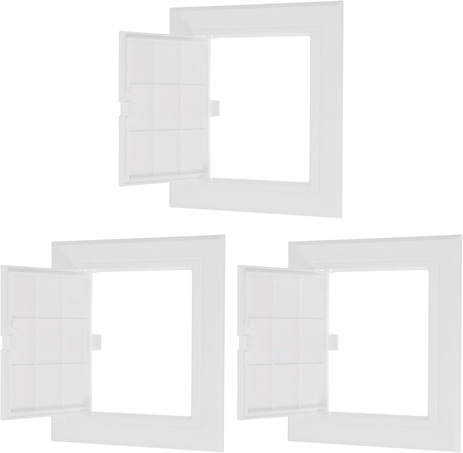 PATIKIL 5x5 Inch Removable Hinged Access Panel, 3Pcs ABS Plumbing Access Doors Easy Wall Hole Cover for Drywall Plumbing Electrical Cables Wiring, White (130x130mm)