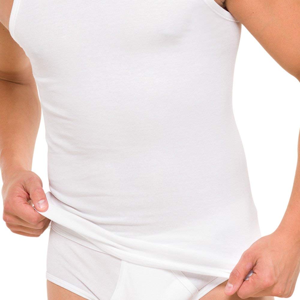 Schiesser Herren Unterhemd - 4er Pack - Essentials - Cotton Feinripp - Unterhemden aus 100% supergekämmter Baumwolle - Kochfest bis 95 Grad - Farbe Weiß - Größe XL